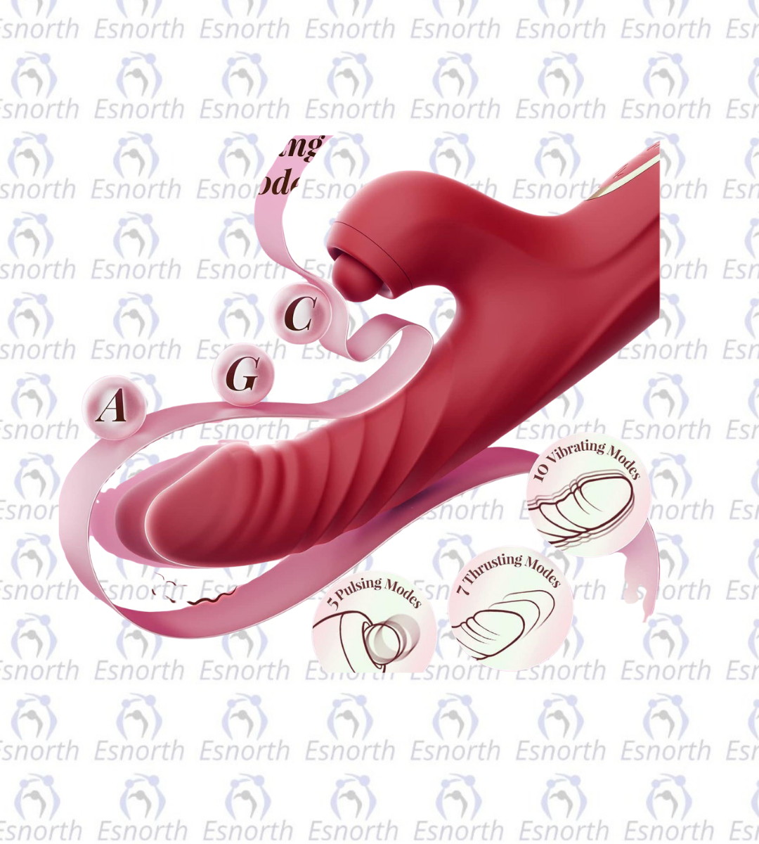 Hareketli Uyarıcılı Rabbit Vibratör Kırmızı - Rabbit Vibratörler detay görseli 3