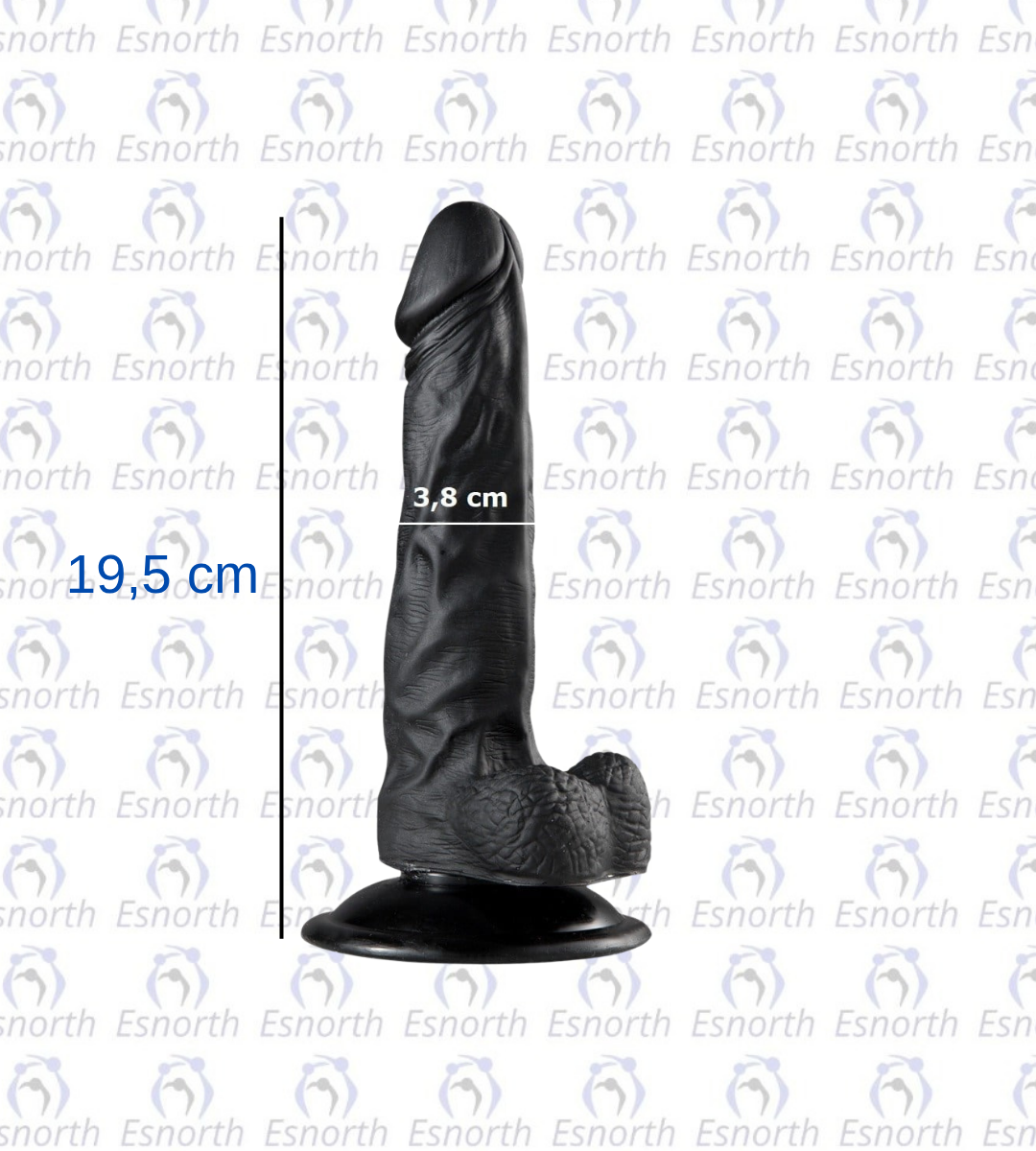 19.5 cm Realistik Vantuzlu Dildo - Zenci Penisler detay görseli 3