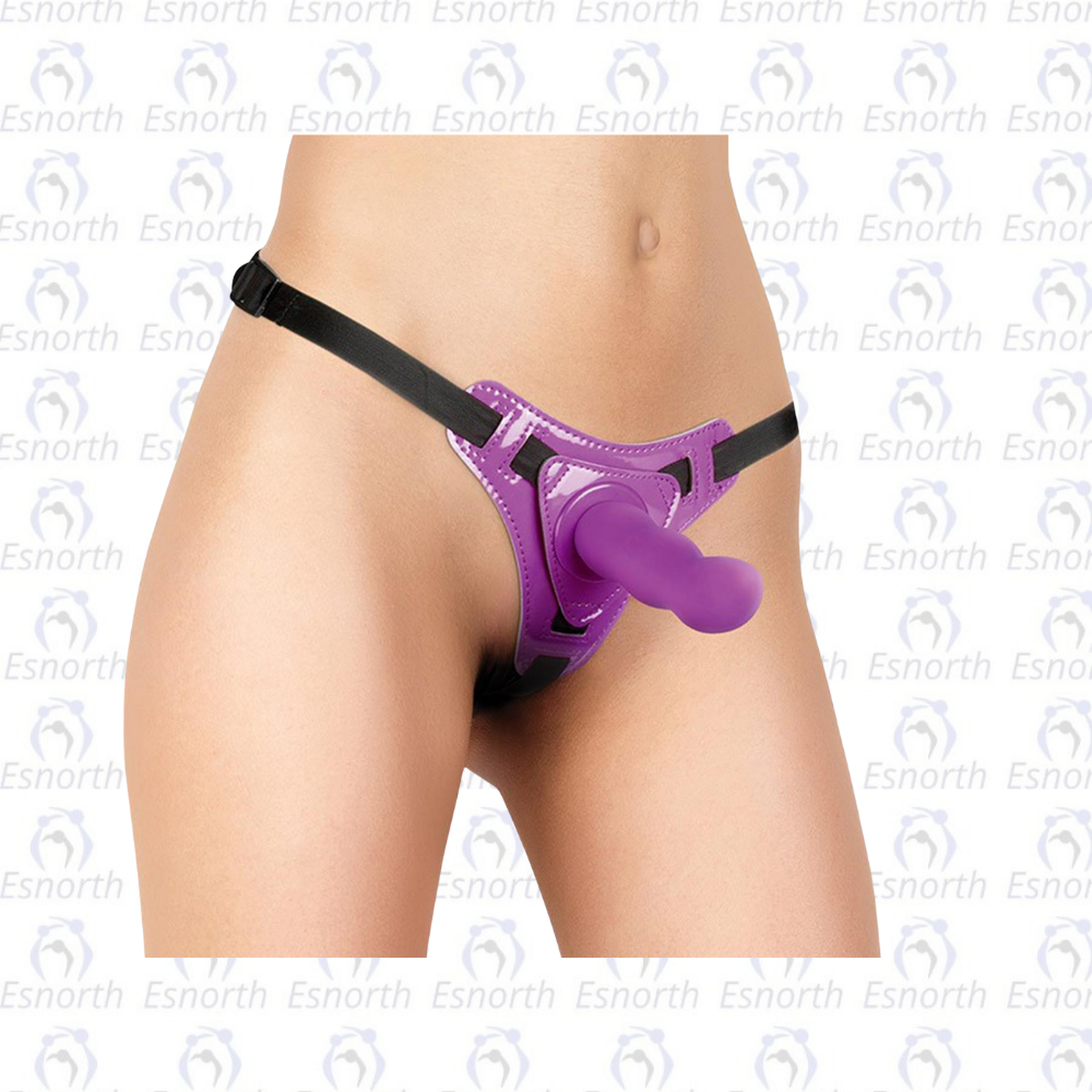 Belden Bağlamalı Modern Dildo Mor 12,5 cm - Belden Bağlamalı Penisler detay görseli 2