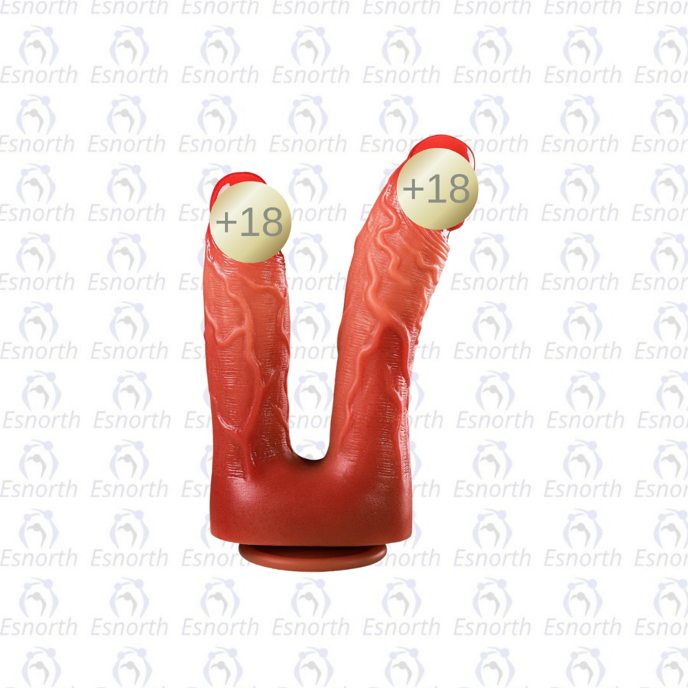 Çift Başlı Realistik Dildo 21.5 cm 19 cm - Çatal Dildolar ürün görseli