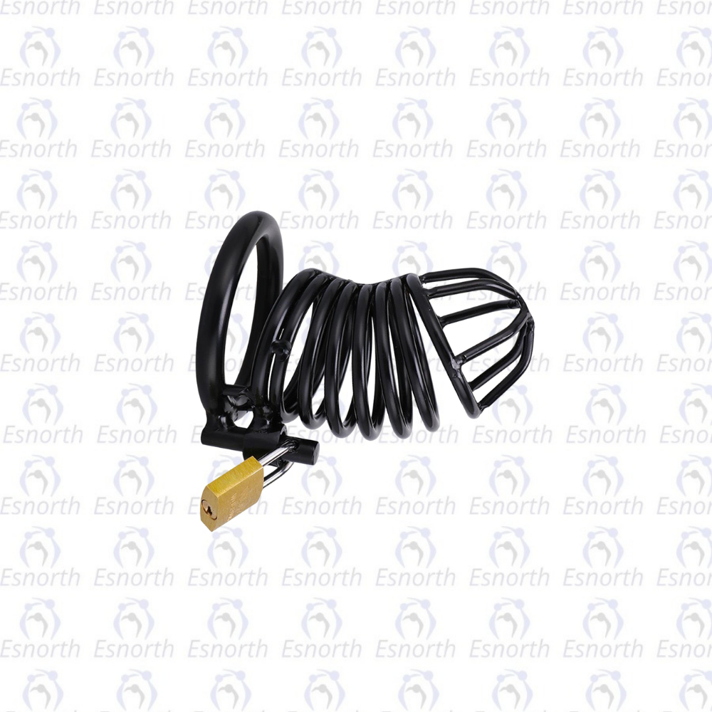 Siyah Metal Penis Kilidi 45mm – Ayarlanabilir Çelik Kafes + Asma Kilit - Penis Halkası görseli