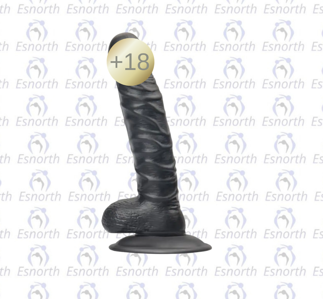 20 CM Siyah Realistik Vantuzlu Dildo - Zenci Penisler görseli
